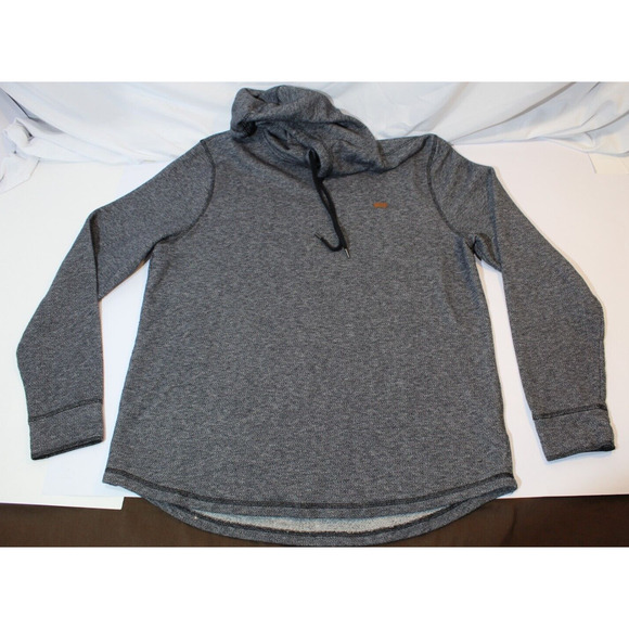 Levis Black Gray Herringbone Pullover Hoodie Drawstring L/S Men's XL #3LGLK1271 - Picture 3 of 12